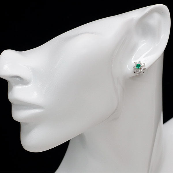 Pt900 エメラルド ダイヤモンド ピアス 0.31ct D0.90ct