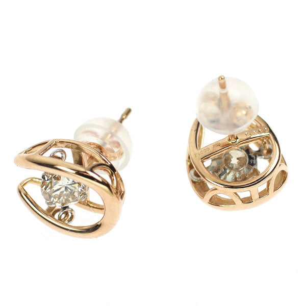 K18PG/ Pt900 ダイヤモンド ピアス 0.648ct  馬蹄