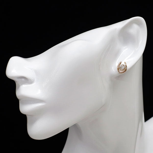 K18PG/ Pt900 ダイヤモンド ピアス 0.648ct  馬蹄