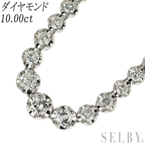 Pt900 ダイヤモンド ネックレス 10.00ct テニス