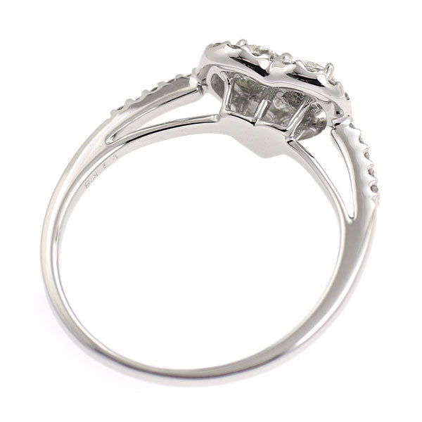 K18WG ダイヤモンド リング 0.50ct D0.22ct ハート