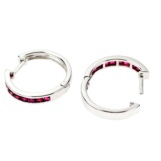 k14WGルビーピアス K14WG ルビー ピアス フープ — セルビーオンラインストア