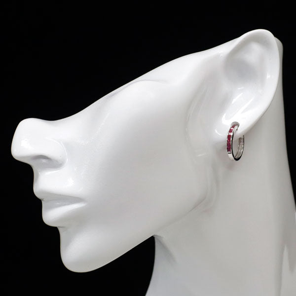 k14WGルビーピアス K14WG ルビー ピアス フープ — セルビーオンラインストア