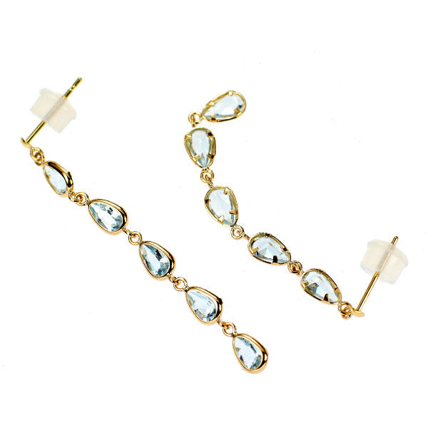 K18YG ペアシェイプ アクアマリン ピアス 1.50ct