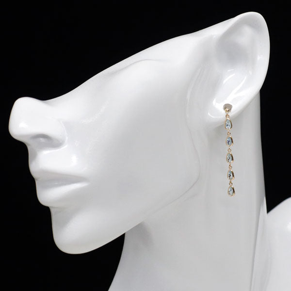 K18YG ペアシェイプ アクアマリン ピアス 1.50ct
