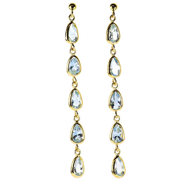 K18YG ペアシェイプ アクアマリン ピアス 1.50ct
