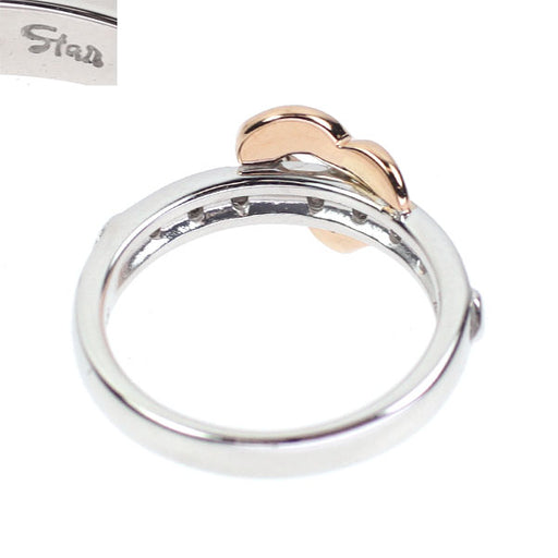 スタージュエリー K18WG/PG ダイヤモンド リング 0.06ct ピンキー 