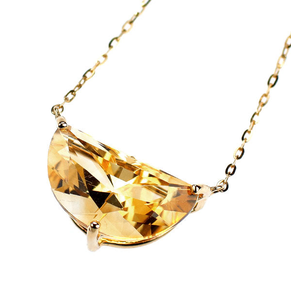K10YG シトリン ペンダントネックレス