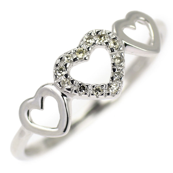 K10WG ダイヤモンド リング 0.03ct ハート