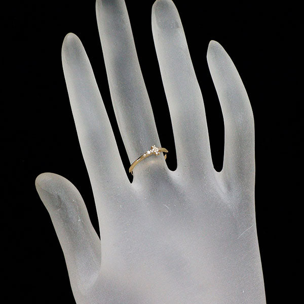 アガット K10YG ダイヤモンド リング 0.03ct サイドウェイクロス