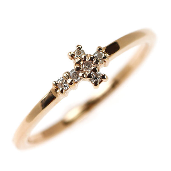 アガット K10YG ダイヤモンド リング 0.03ct サイドウェイクロス