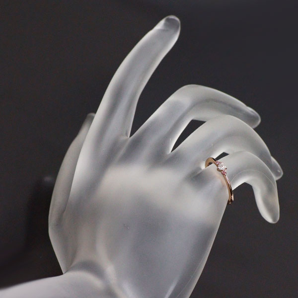 K10PG カラーレス/トリートピンク ダイヤモンド リング 0.10ct ピンキー