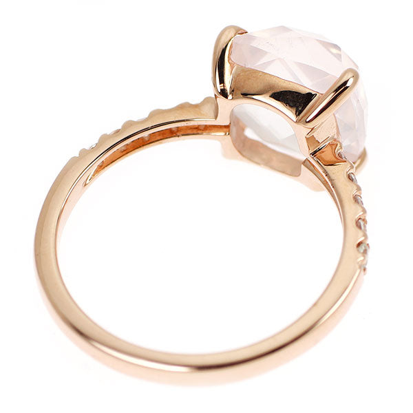 K10PG ローズクオーツ ホワイトサファイア リング