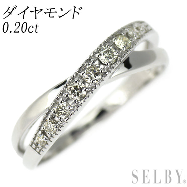 K10WG セラミック　リング　ダイヤ0.2ct 10号　5.56 g K10WG ダイヤモンド リング 0.20ct — セルビーオンラインストア