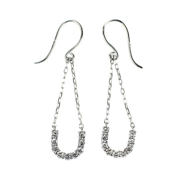 Pt900 ダイヤモンド ピアス 0.20ct  馬蹄 フック