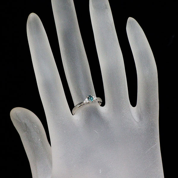 ajour/アジュール 希少 Pt900 アレキサンドライト ダイヤモンド リング 0.165ct D0.05ct