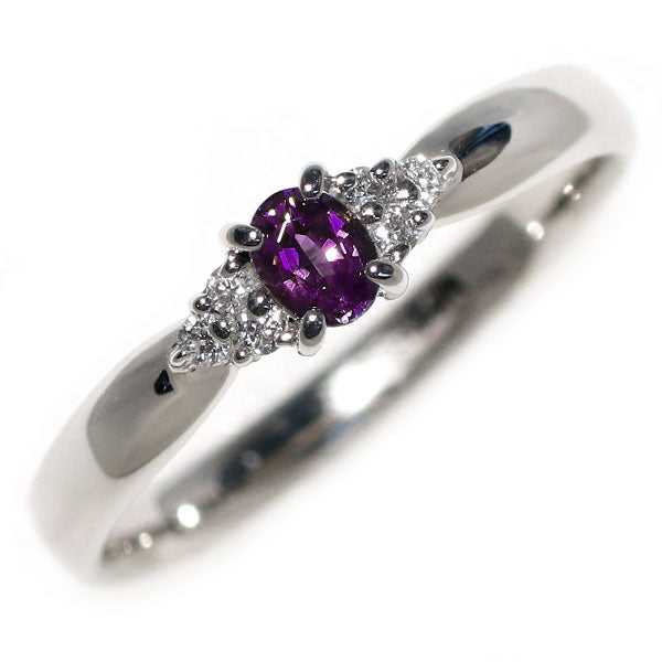 ajour/アジュール 希少 Pt900 アレキサンドライト ダイヤモンド リング 0.165ct D0.05ct
