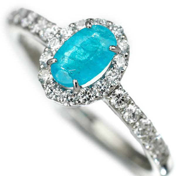 新品 Pt950 ブラジル産パライバトルマリン ダイヤモンド リング 0.553ct D0.85ct 【エスコレ】