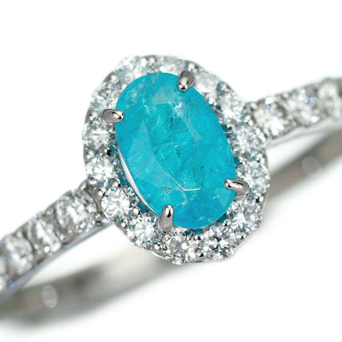 新品 Pt950 ブラジル産パライバトルマリン ダイヤモンド リング 0.553ct D0.85ct 【エスコレ】