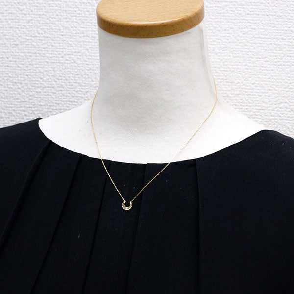 ete K18YG ダイヤモンド ペンダントネックレス 0.01ct  馬蹄