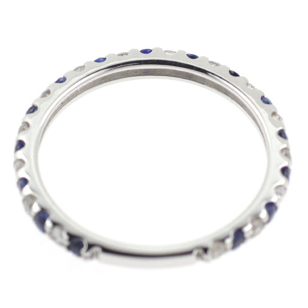 チャーミー K18WG サファイア ダイヤモンド リング 0.23ct D0.28ct セミエタニティ