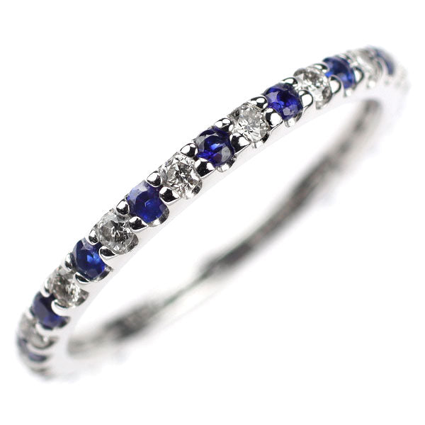 チャーミー K18WG サファイア ダイヤモンド リング 0.23ct D0.28ct セミエタニティ