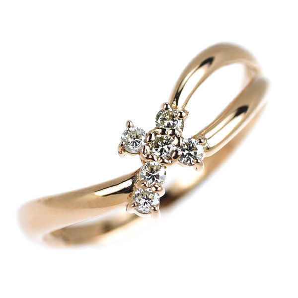 K18PG ダイヤモンド リング 0.12ct クロス