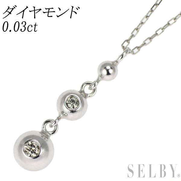 K18WG ダイヤモンド ペンダントネックレス 0.03ct