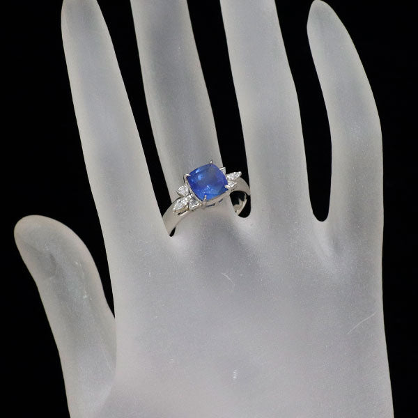 Pt900 非加熱サファイア ダイヤモンド リング 3.222ct D0.29ct