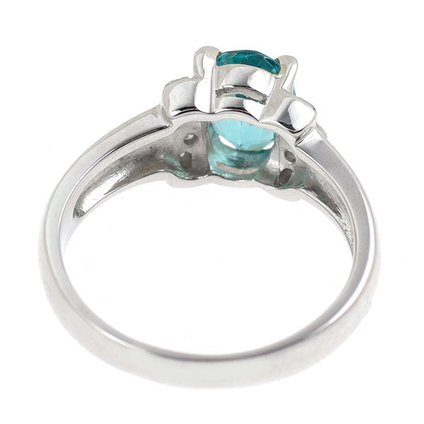 Pt900 ブルートルマリン ダイヤモンド リング 0.90ct D0.05ct