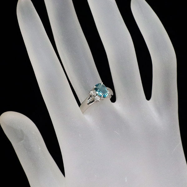 Pt900 ブルートルマリン ダイヤモンド リング 0.90ct D0.05ct