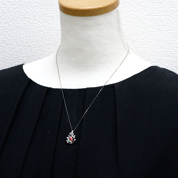 Pt900/Pt850 コンクパール ダイヤモンド ペンダントネックレス 0.43ct D0.57ct