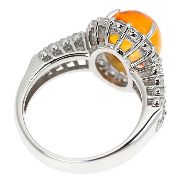 Pt900 ファイア オパール ダイヤモンド リング 2.68ct D1.16ct