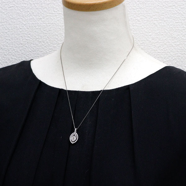 Pt900/ Pt850 天然グリーン ダイヤモンド ペンダントネックレス 0.065ct FLGG VS2 D0.45ct