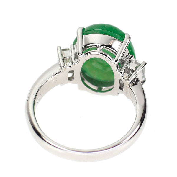 Pt900 翡翠 ダイヤモンド リング 6.37ct D0.45ct