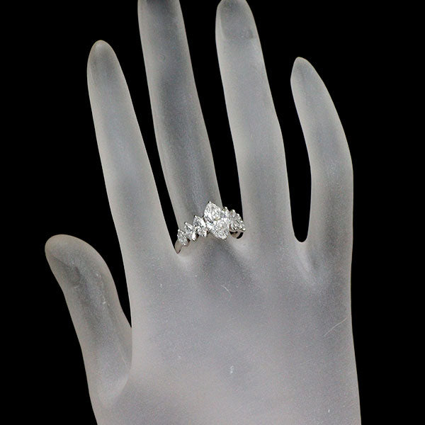 Pt900 マーキス ダイヤモンド リング 1.506ct E SI2 D1.06ct