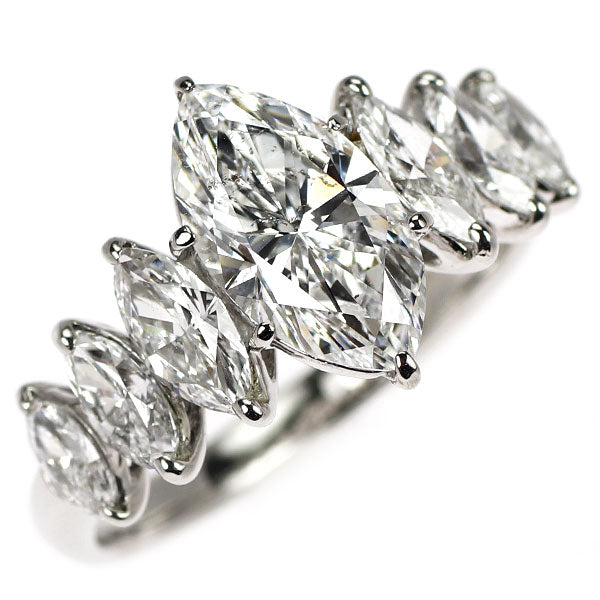 Pt900 マーキス ダイヤモンド リング 1.506ct E SI2 D1.06ct