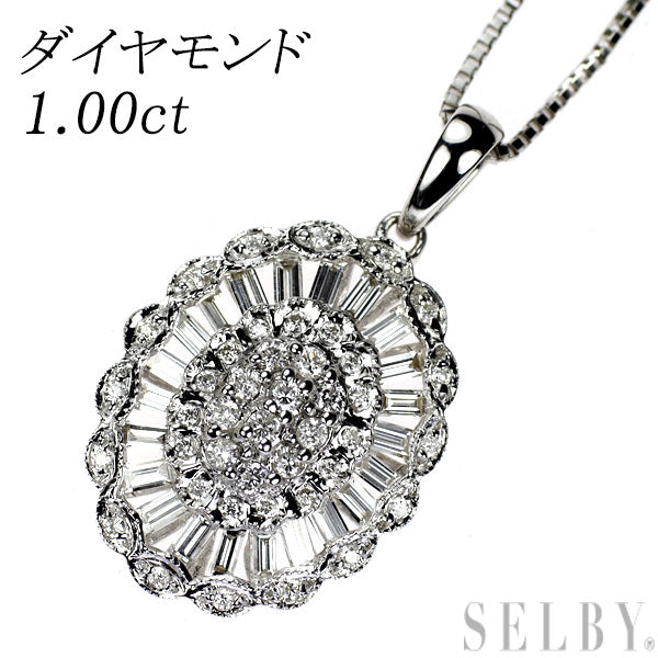 K18WG ダイヤモンド ペンダントネックレス 1.00ct