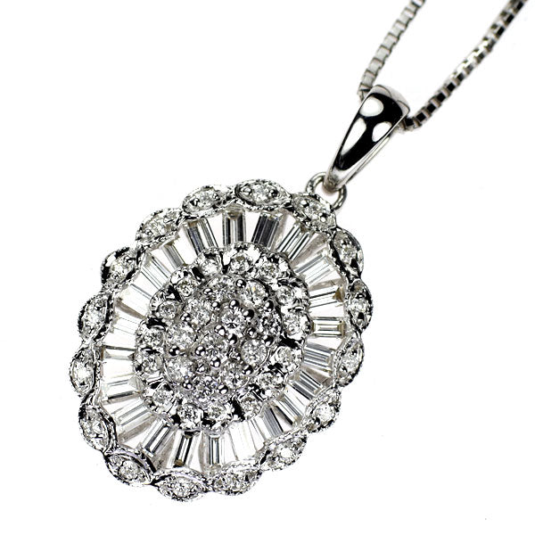 K18WG ダイヤモンド ペンダントネックレス 1.00ct