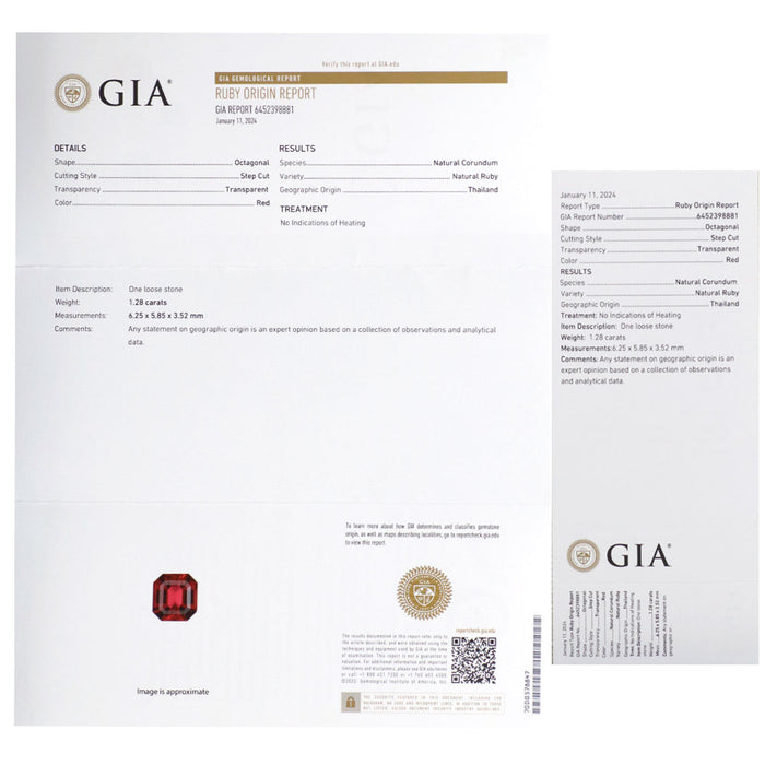 Pt900 タイ産非加熱ルビー ダイヤモンド リング 1.28ct D1.43ct