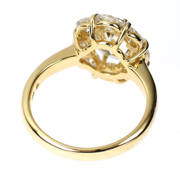 K18YG オーバル ダイヤモンド リング 1.511ct D1.03ct