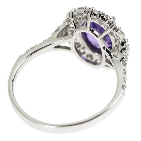 Pt950 マダガスカル産 非加熱パープルサファイア ダイヤモンド リング 1.79ct D0.56ct