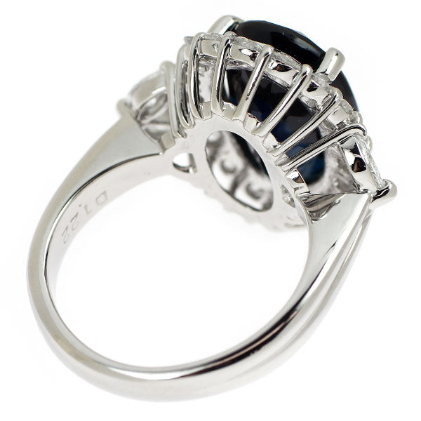 Pt900 インディゴライトトルマリン ダイヤモンド リング 6.76ct D1.22ct
