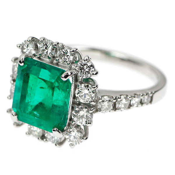 Pt950 エメラルド ダイヤモンド リング 3.18ct D1.04ct