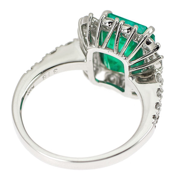 Pt950 エメラルド ダイヤモンド リング 3.18ct D1.04ct