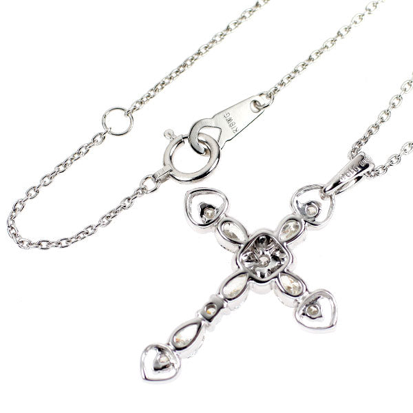 K18WG ダイヤモンド ペンダントネックレス 1.00ct クロス