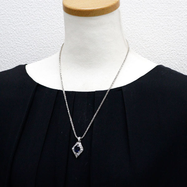 希少 Pt900/ Pt850 インディゴライト トルマリン ダイヤモンド ペンダントネックレス 3.42ct D1.41ct