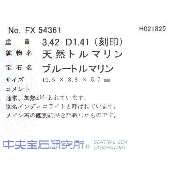 希少 Pt900/ Pt850 インディゴライト トルマリン ダイヤモンド ペンダントネックレス 3.42ct D1.41ct