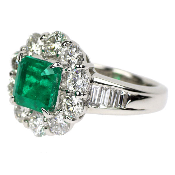 Pt900 エメラルド ダイヤモンド リング 2.40ct D2.03ct