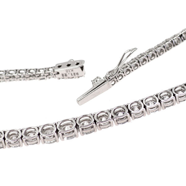 K18WG ダイヤモンド ネックレス 21.22ct テニス
